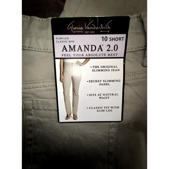Gloria Vanderbilt Amanda Slim Leg Classic Rise Tan Jeans size 10S - Picture 4 of 16